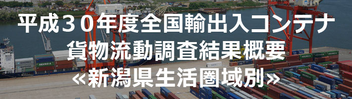 平成30年度全国輸出入コンテナ貨物流動調査結果概要（新潟県生活圏域別）